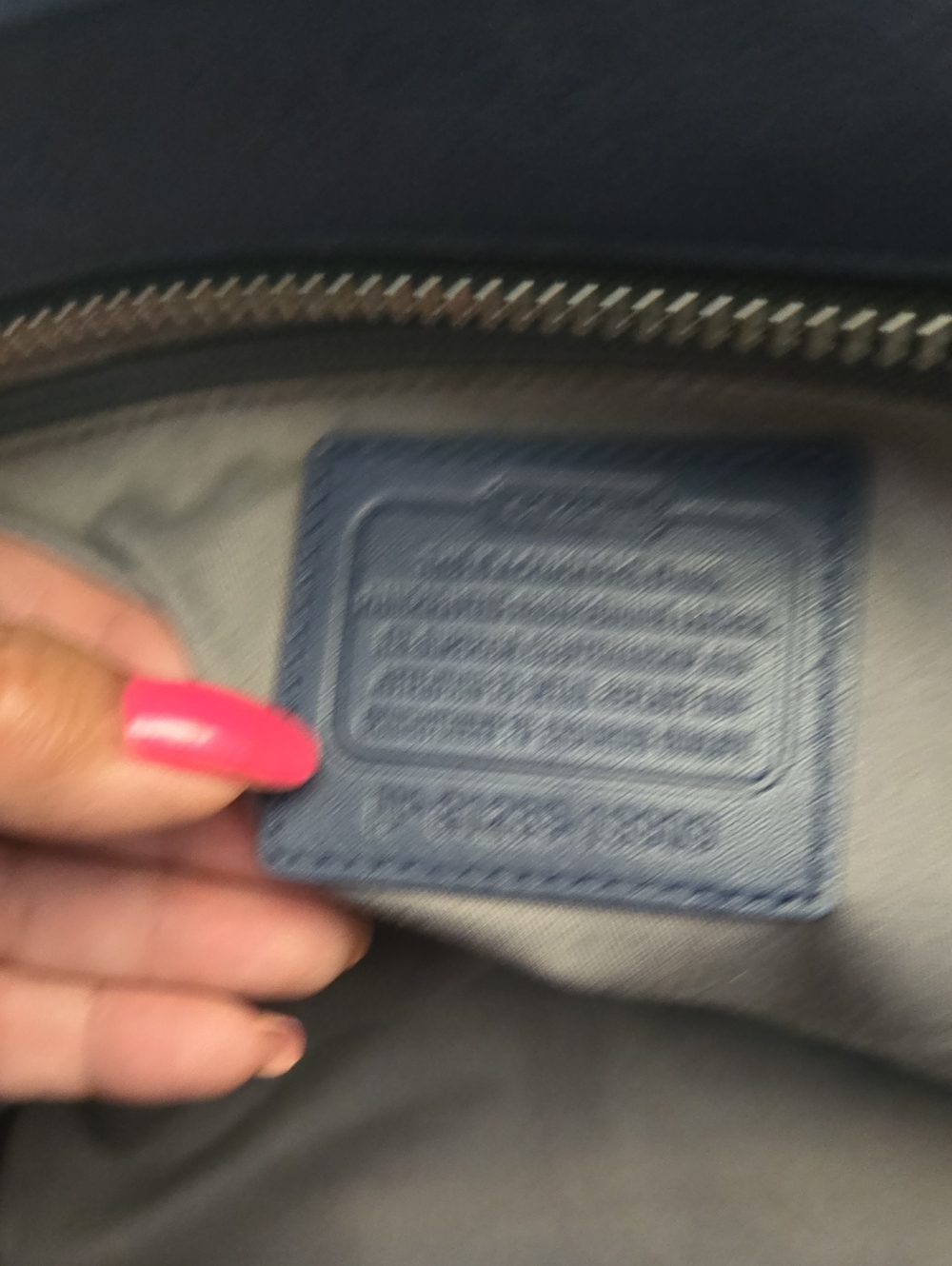 Coach Two-Tone Leather Satchel in Navy and Fuchsia Pink - Picture 5 of 5